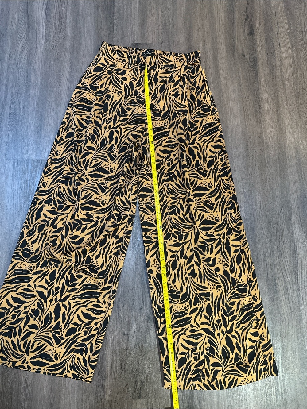 Abstract Print Wide Leg Palazzo Pants High Rise Pull-On Medium - Picture 5 of 10